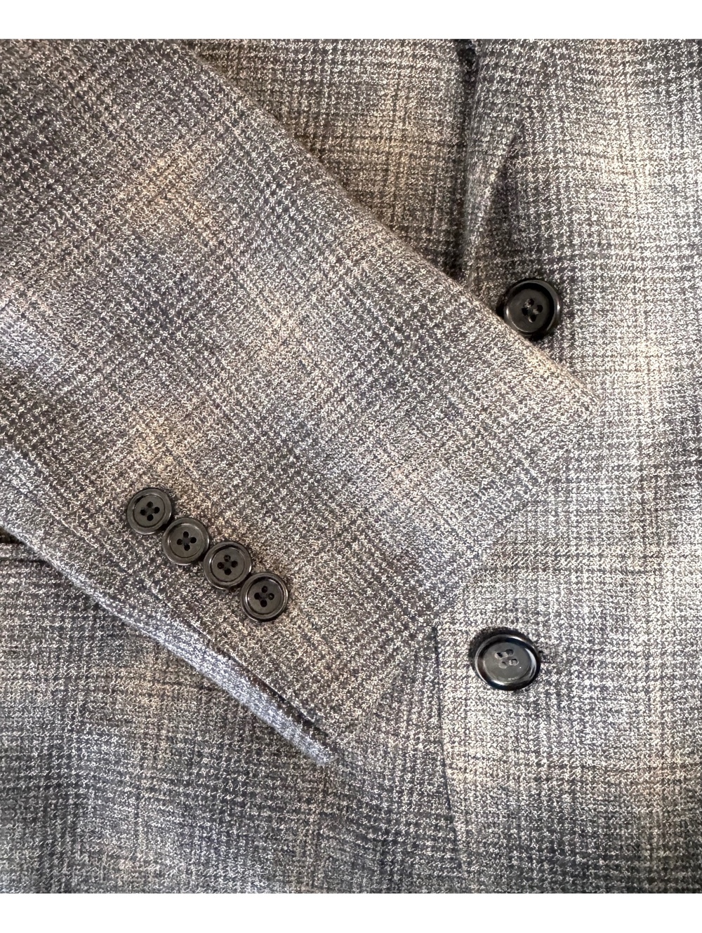 Canali Kei sport coat of tan and grey glen plaid US size 44 - Picture 3 of 9